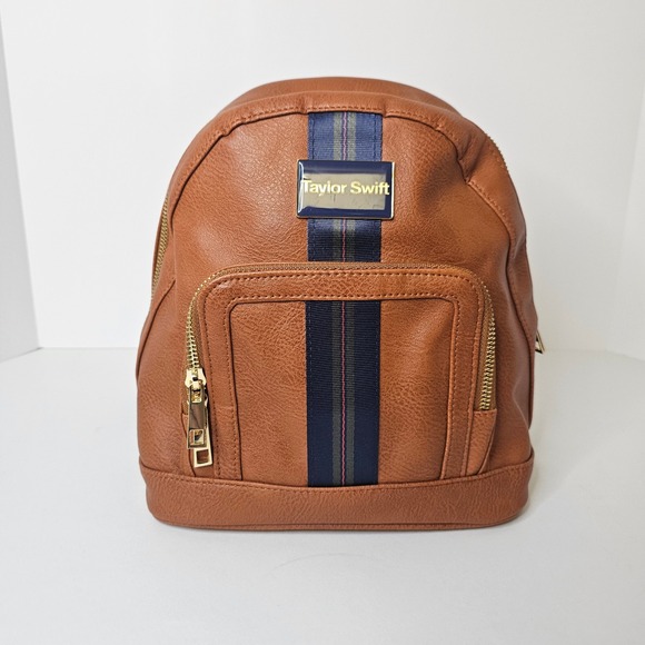 Taylor Swift Official Merchandise Handbags - Taylor Swift Official Merch Midnights Backpack Brown Patent Leather Navy